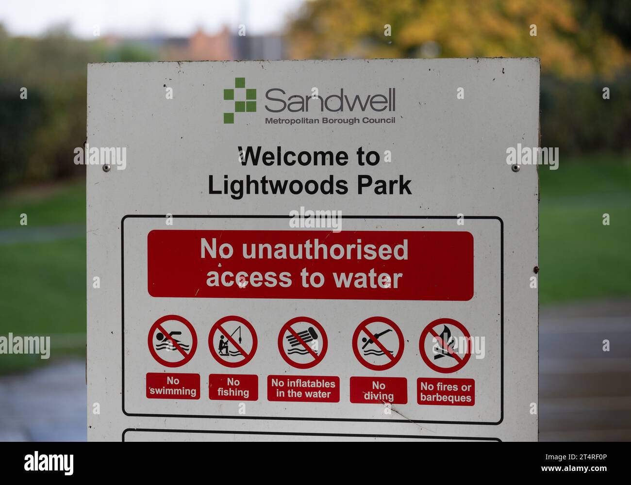 Benvenuto all'insegna Lightwoods Park, Bearwood, Birmingham, West Midlands, Inghilterra, REGNO UNITO Foto Stock