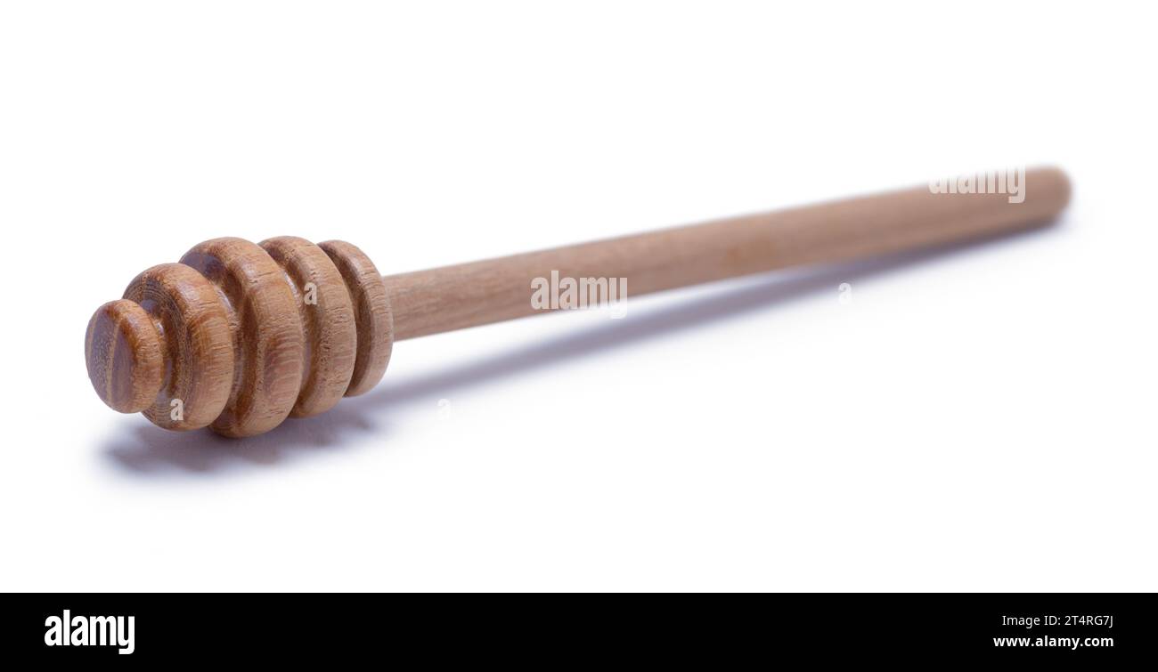 Wood Honey Dipper Cut Out on White. Foto Stock