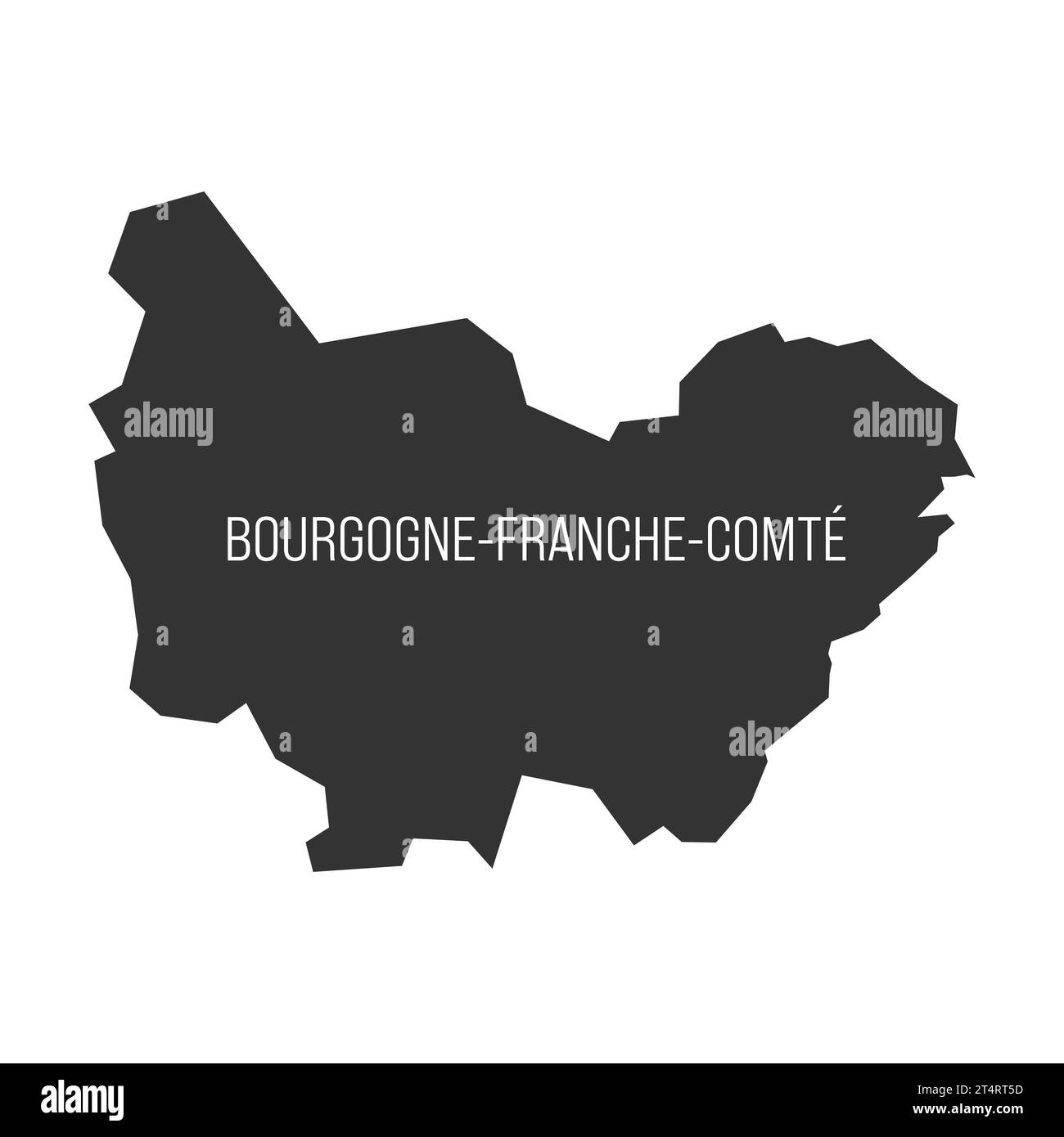 Bourgogne-Franche-Comte - carta della divisione amministrativa, regione, della Francia. Silhouette vettoriale grigio scuro. Illustrazione Vettoriale