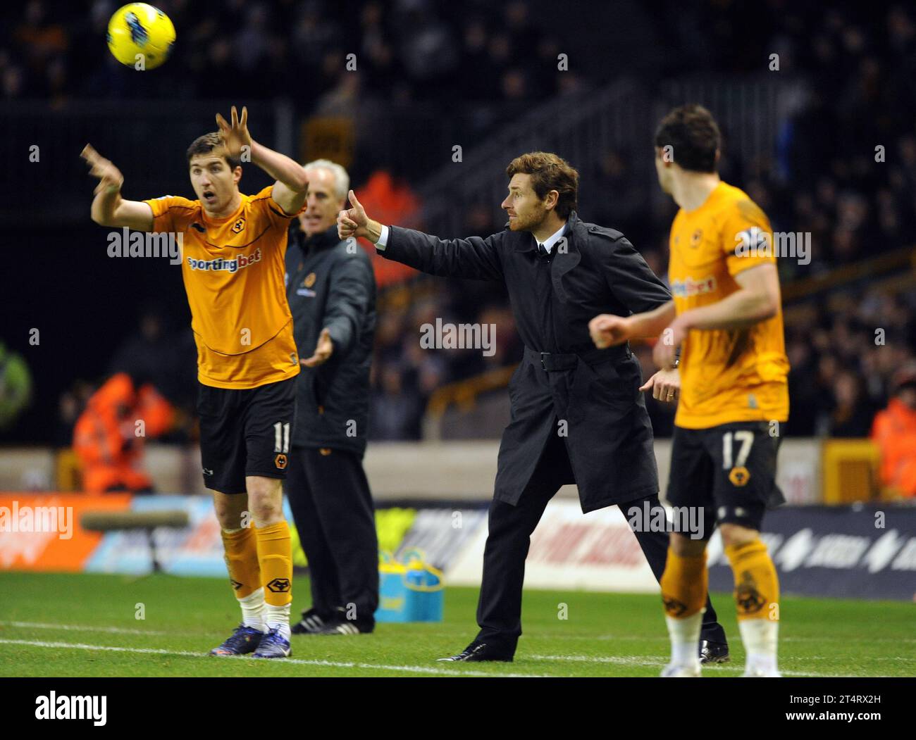 Andre Villas Boas il capo-allenatore/manager del Chelsea Wolverhampton Wanderers contro Chelsea 02/01/2012 Foto Stock