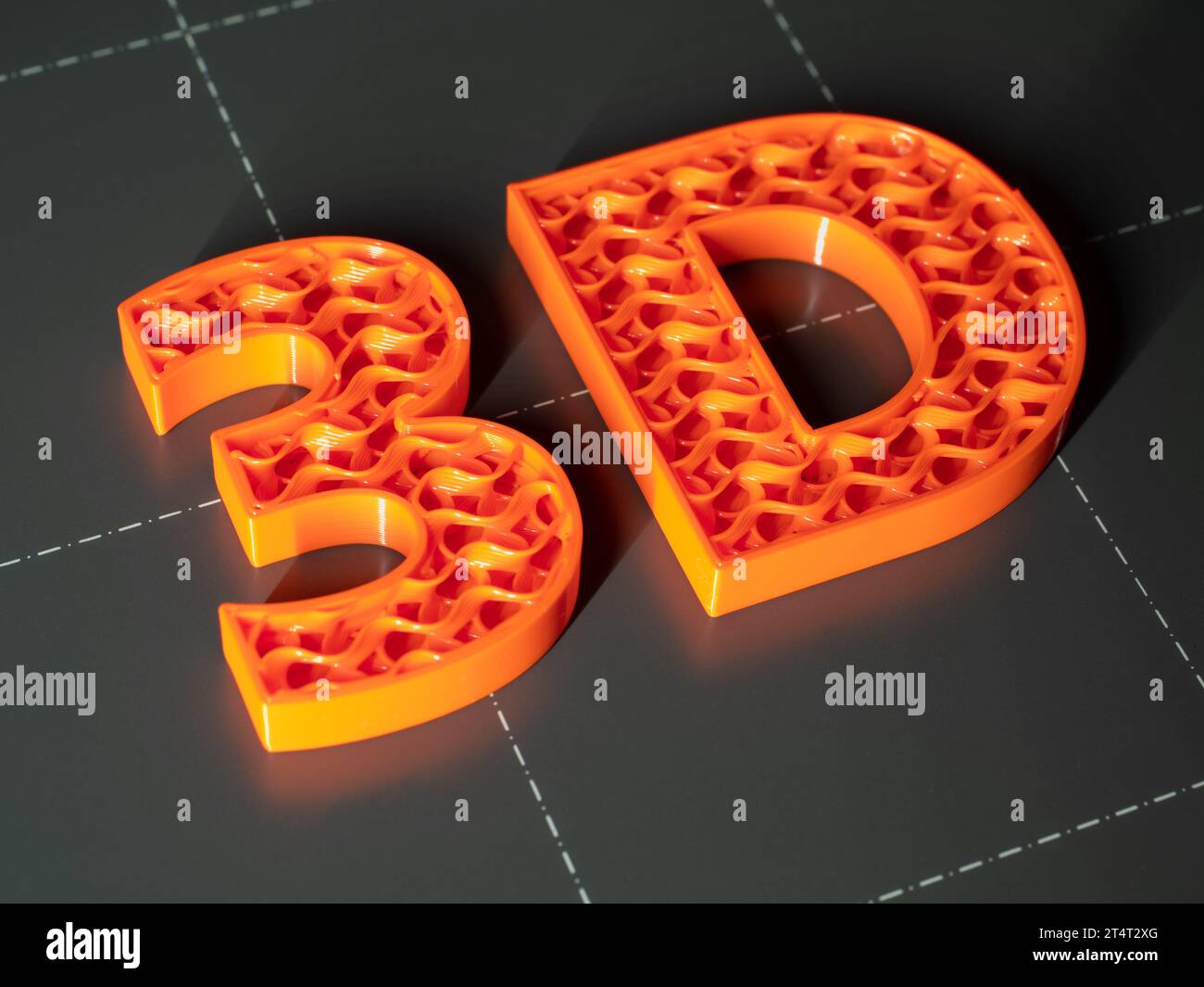 Lettere 3D dalla macchina da stampa 3D. Tecnologia 3D in azione Foto Stock