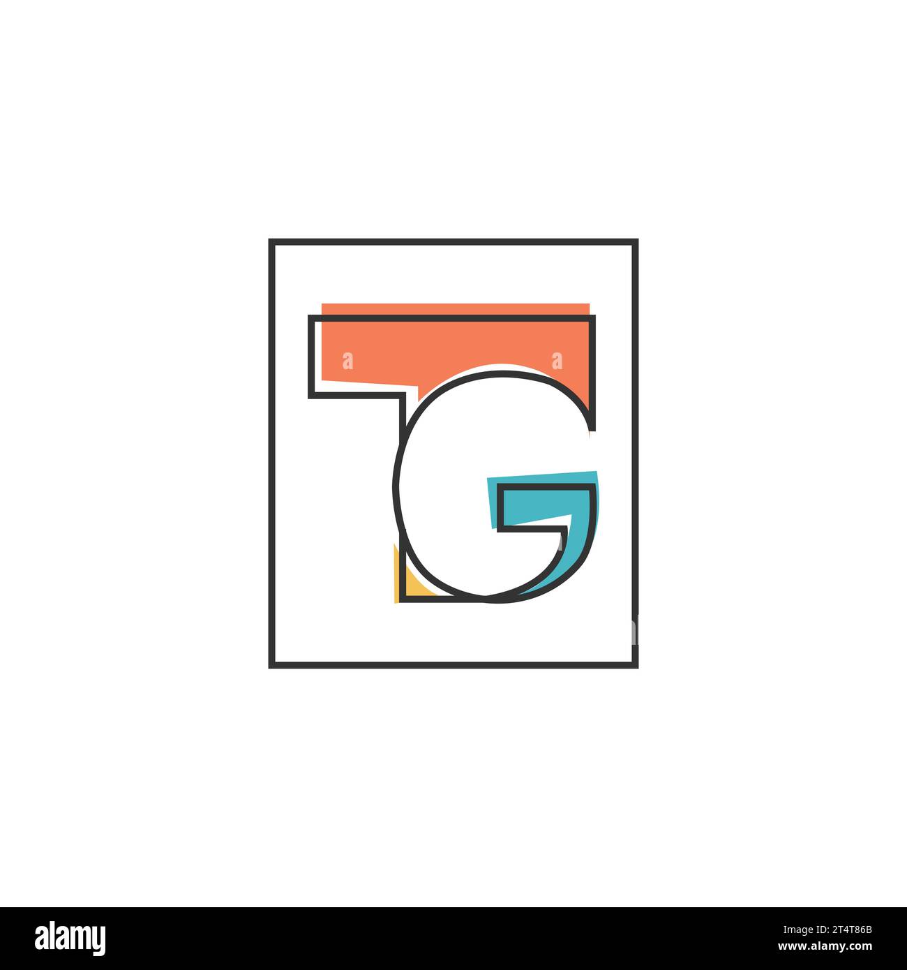 Lettera iniziale TG o GT monogramma logo Vector. Logo TG. Logo TG Letter iniziale con design moderno e alla moda Illustrazione Vettoriale