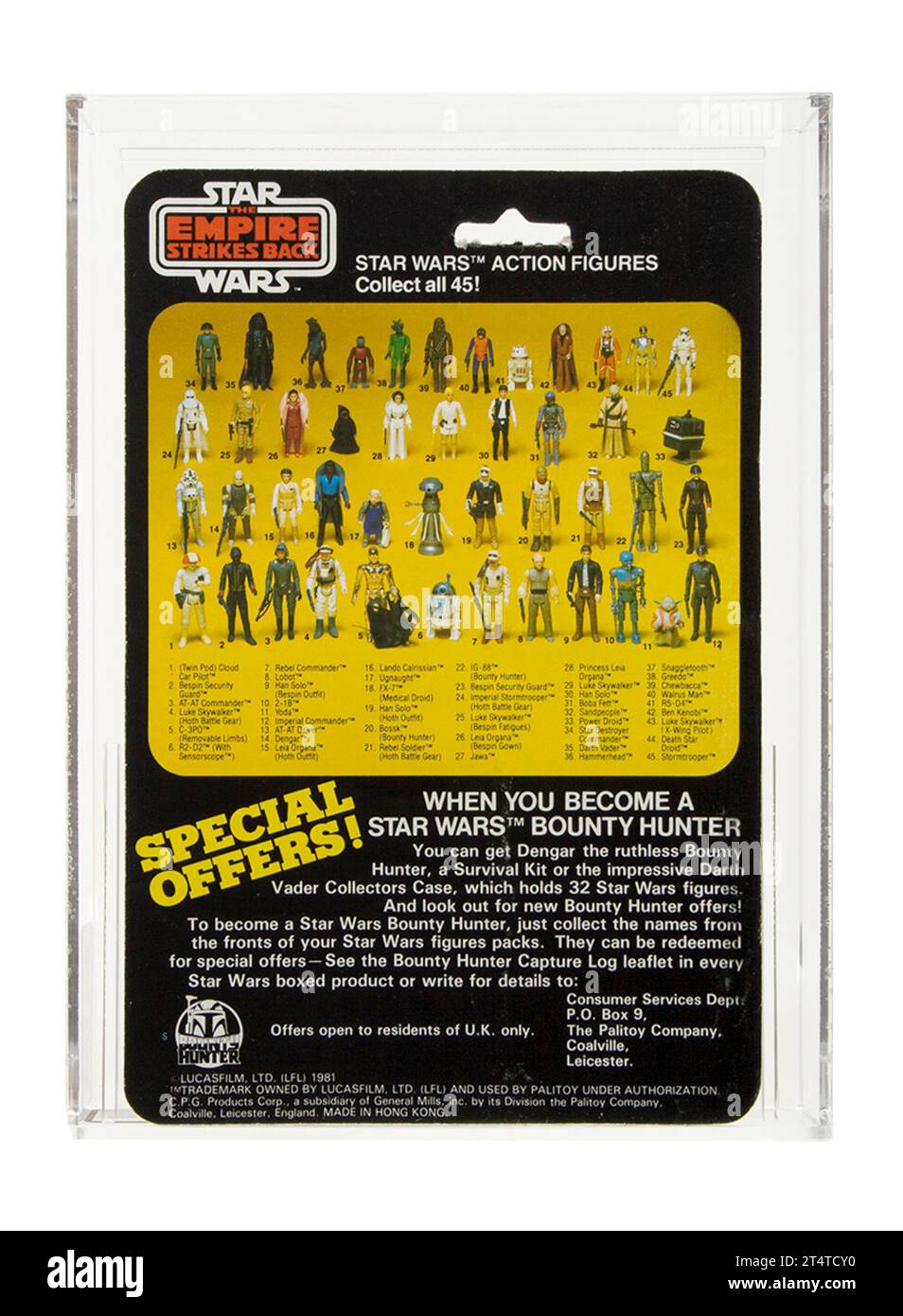 1981 Palitoy Star Wars Empire colpisce indietro 45 Bespin Security Guard (nero) Carded Toy Action Figure AFA 80-Y Near Mint Condition Foto Stock