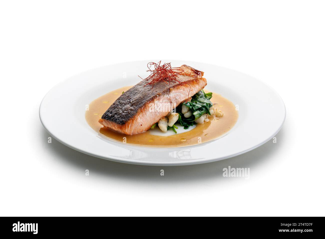 bistecca di salmone sous vide, salmone alla griglia Foto Stock