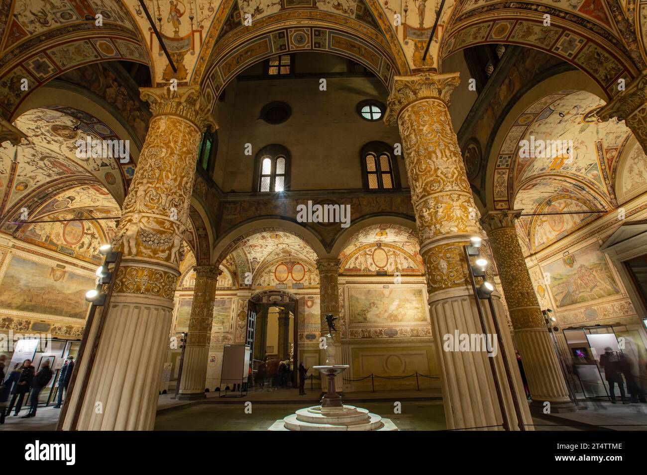 Firenze, Italia. Interno di Palazzo Vecchio a Firenze, la capitale della regione Toscana in Italia. Foto Stock