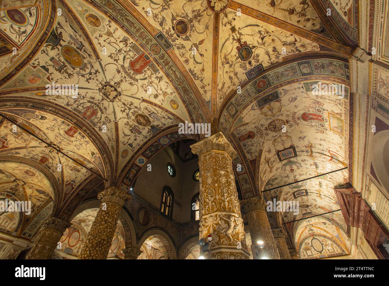 Firenze, Italia. Interno di Palazzo Vecchio a Firenze, la capitale della regione Toscana in Italia. Foto Stock