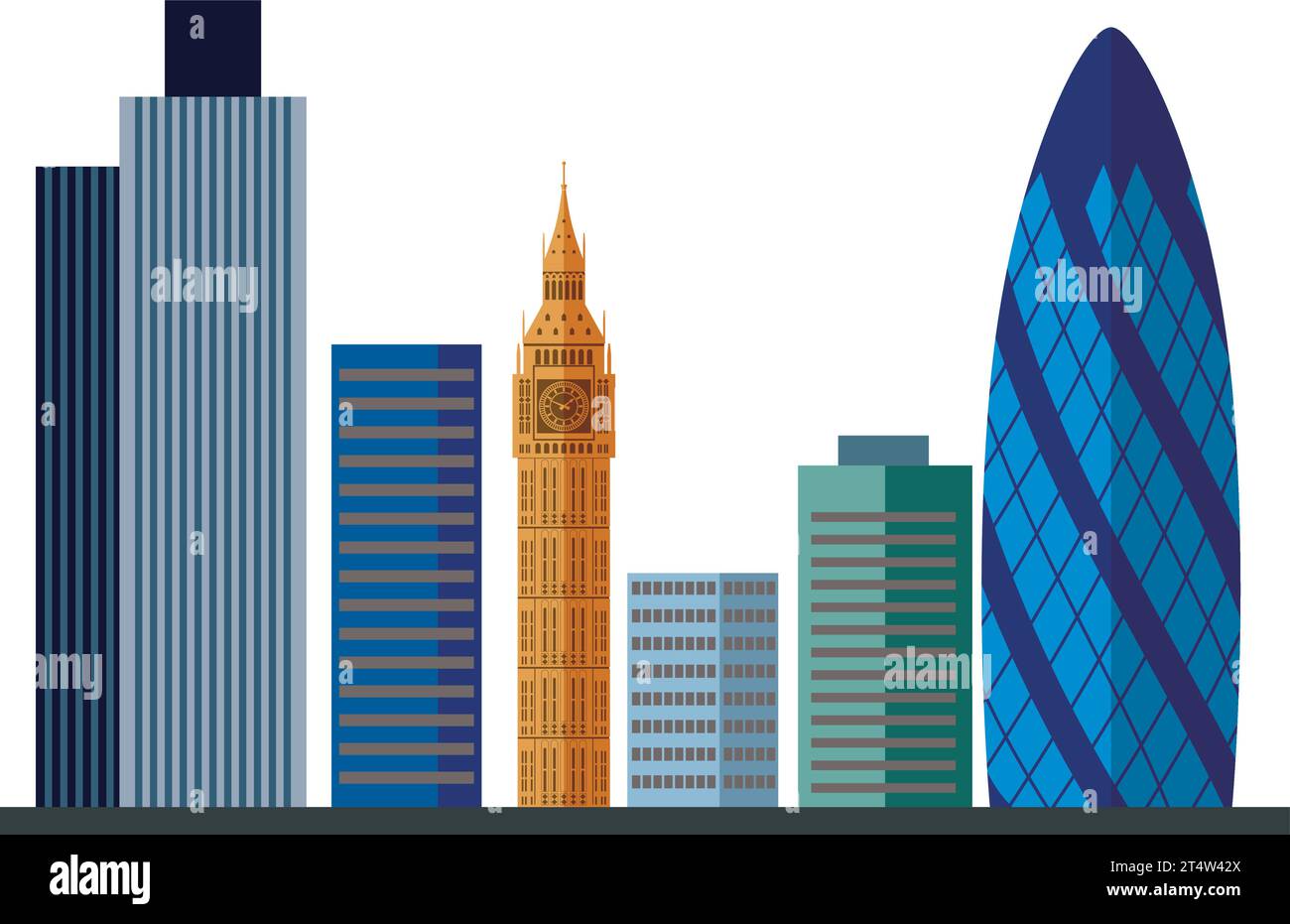 Colorato skyline di LONDRA, REGNO UNITO Illustrazione Vettoriale