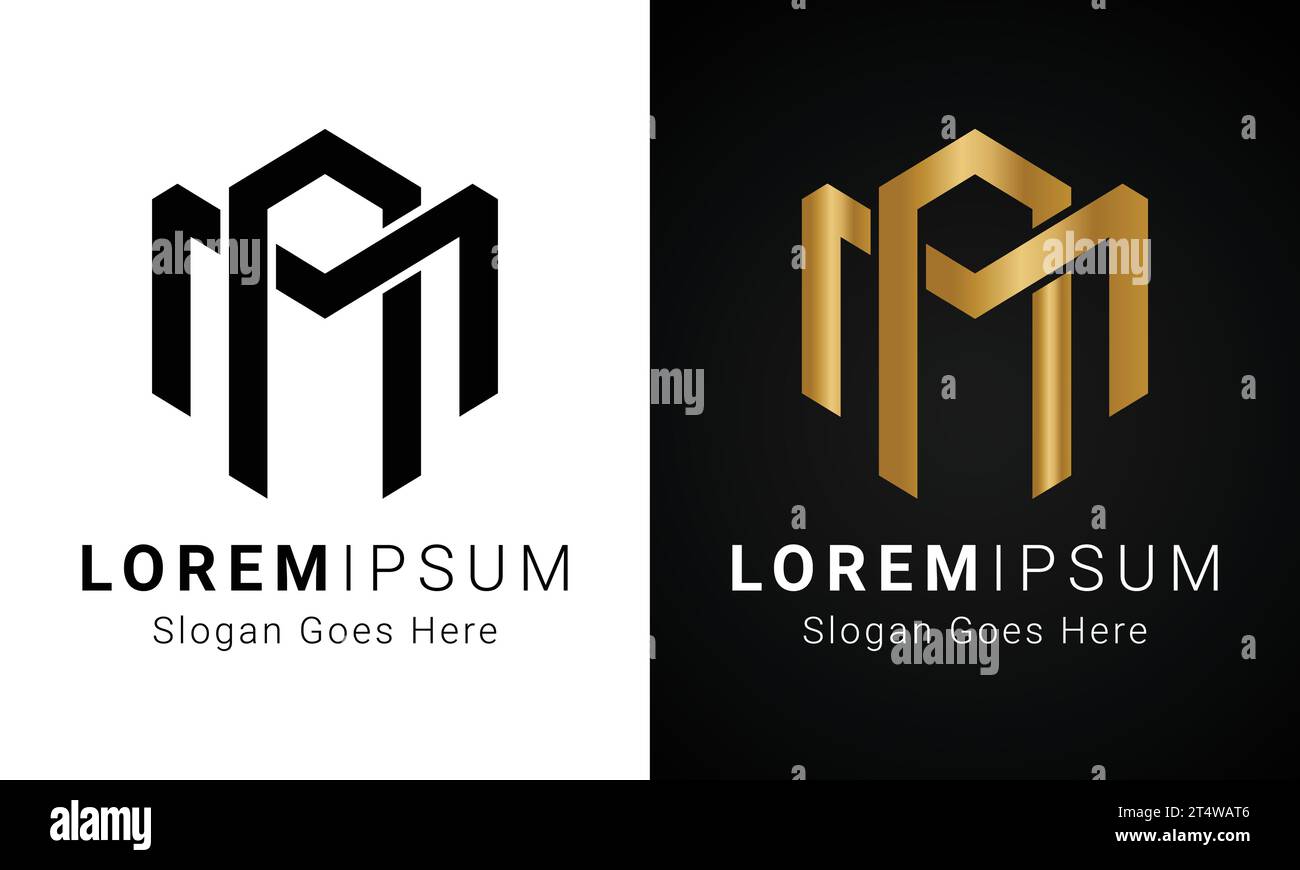 Design del logo con lettera di testo monogramma ma o AM DI lusso Illustrazione Vettoriale