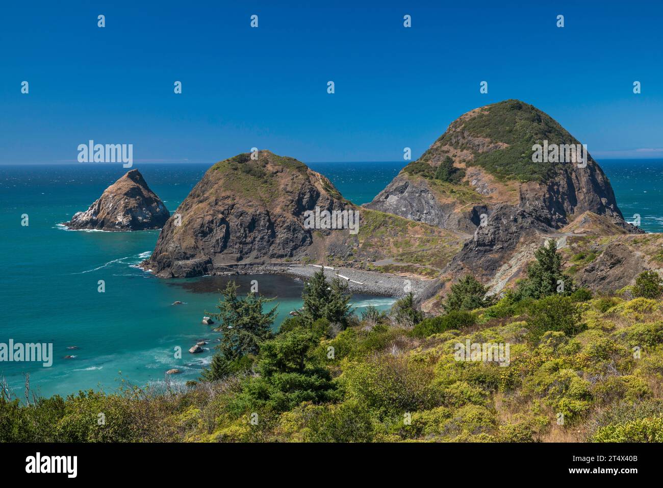 Sisters Rocks, vicino a Port Orford, Oregon, USA Foto Stock