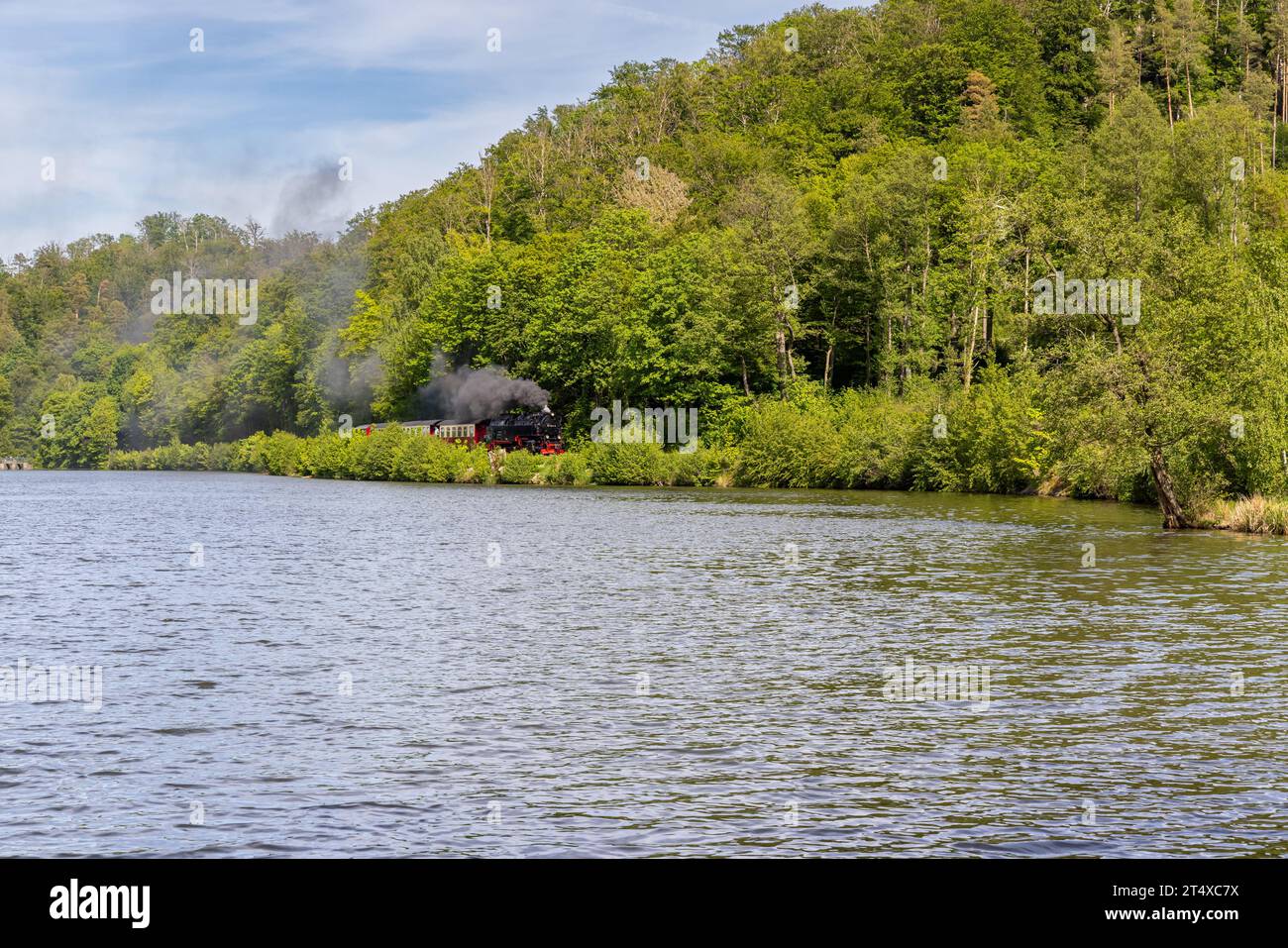 Selketalbahn bei Güntersberge Harz unter Dampf Foto Stock