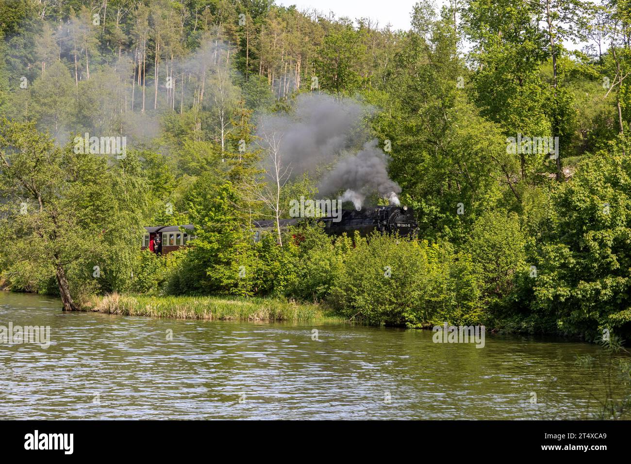Selketalbahn bei Güntersberge Harz unter Dampf Foto Stock