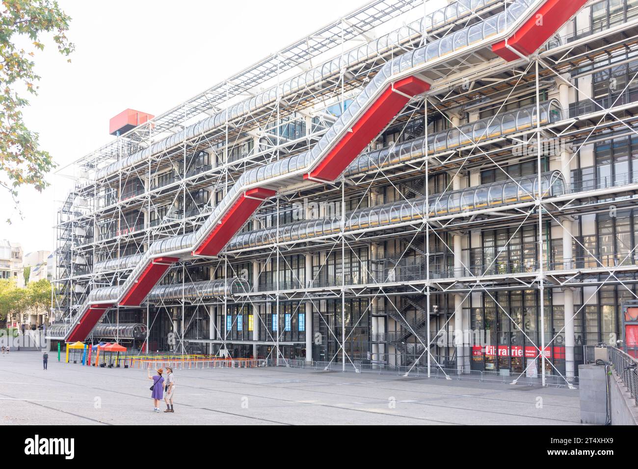Il Centre Pompidou Museum, Place Georges Pompidou, Beaubourg, Parigi, Île-de-France, Francia Foto Stock