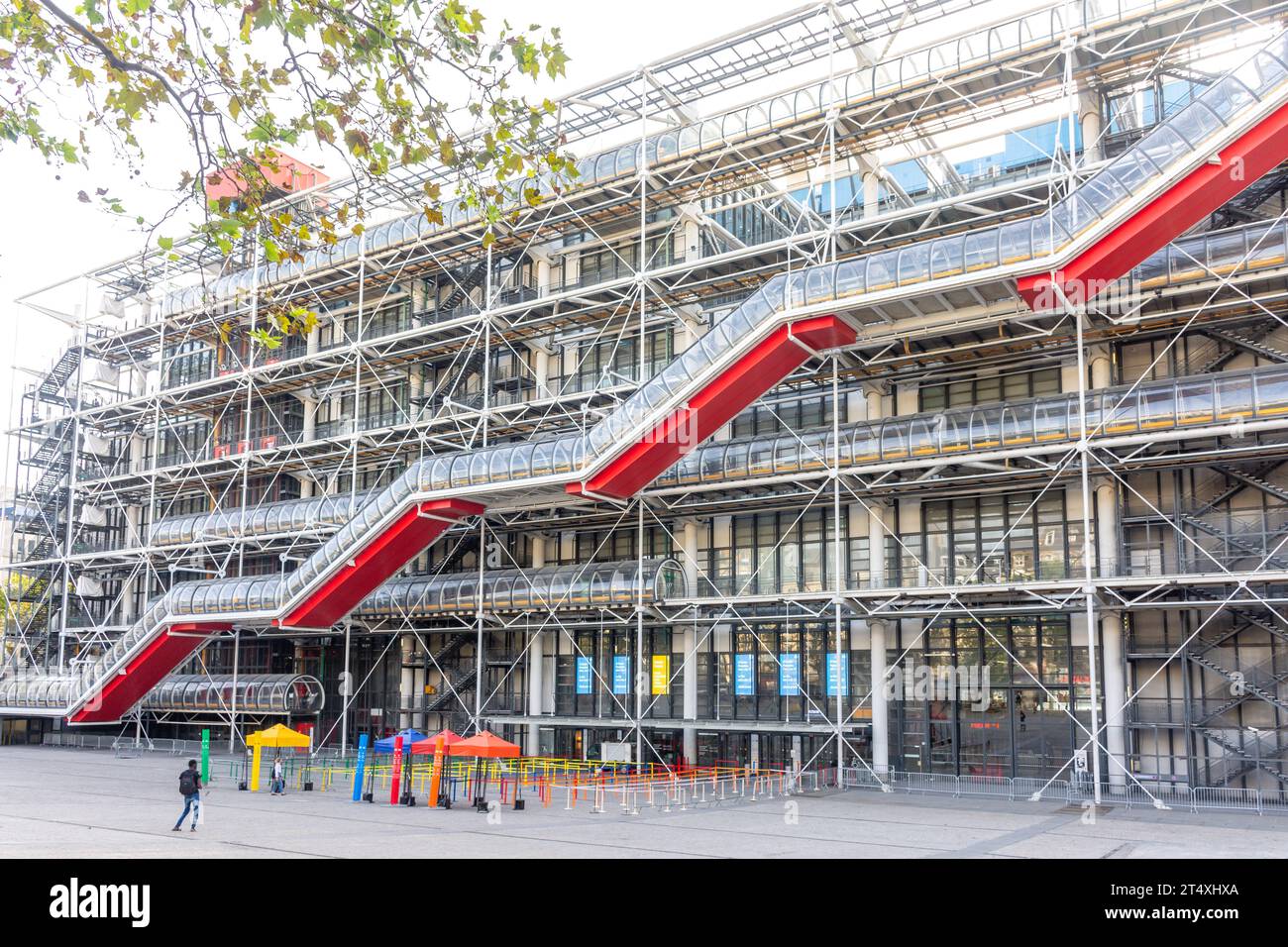 Il Centre Pompidou Museum, Place Georges Pompidou, Beaubourg, Parigi, Île-de-France, Francia Foto Stock