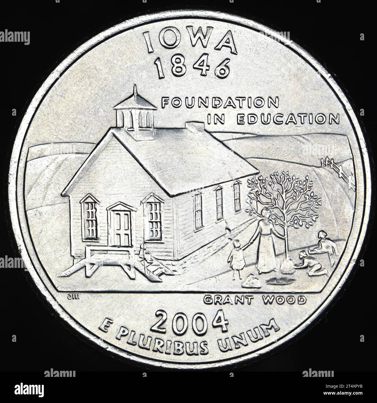US commemorative State Quarter Dollar : Iowa (1846) Foundation in Education Foto Stock