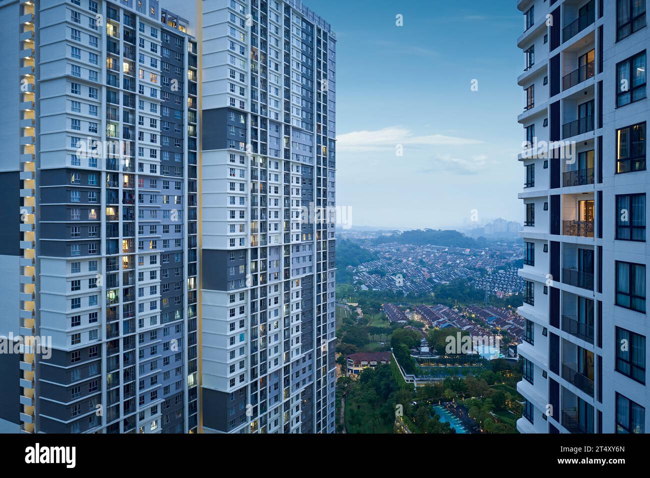 Vista aerea di Luxury Condo al Desa Parkcity Kuala Lumpur Foto Stock