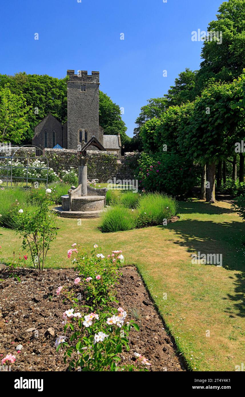 Giardino di Rose, St Fagans National History Museum/Amgueddfa Werin Cymru, Cardiff, Galles del Sud, Regno Unito. Foto Stock