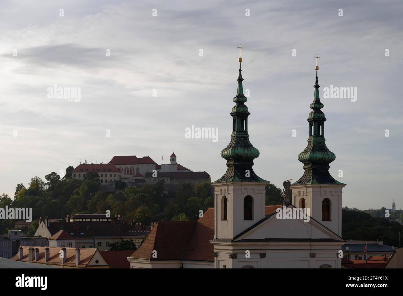 Skyline, Brno, Jihomoravsky kraj, Repubblica Ceca Foto Stock