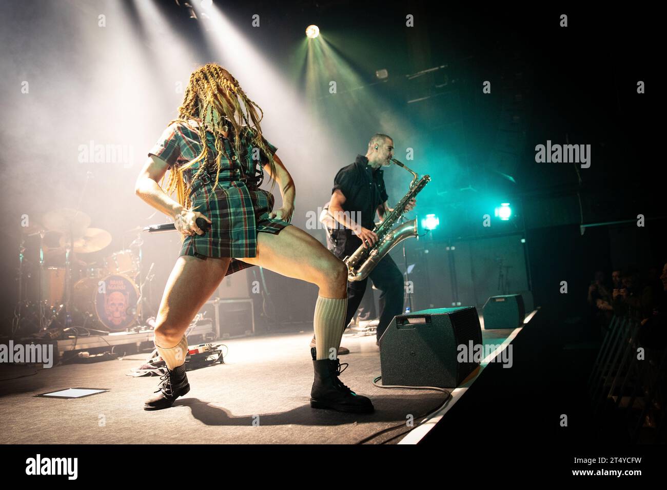 Oslo, Norvegia. 1 novembre 2023. La band americana Brass Against esegue un concerto dal vivo al Rockefeller di Oslo. (Foto: Gonzales Photo/Alamy Live News Foto Stock