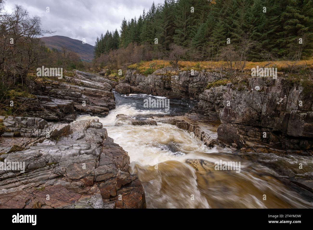River Orchy, Glen Orchy, Argyll e Bute, Scozia Foto Stock