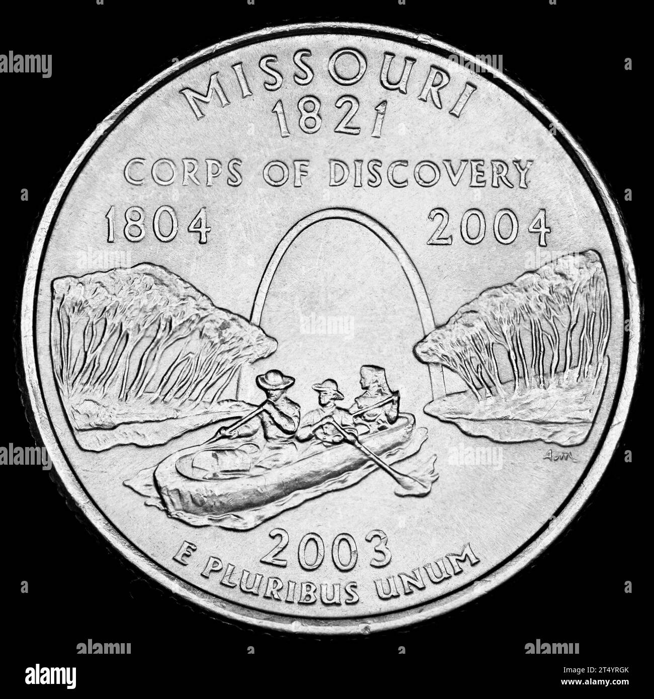 US commemorative State Quarter Dollar : Missouri (1821) Corps of Discovery Foto Stock