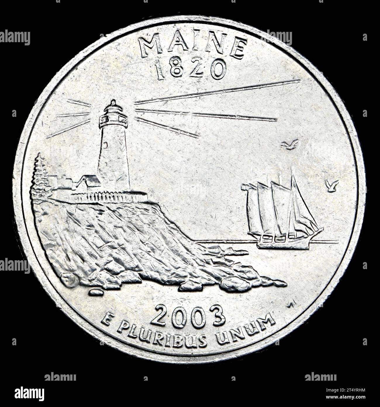 Dollaro USA commemorativo del quarto di dollaro : Maine (1820) Foto Stock