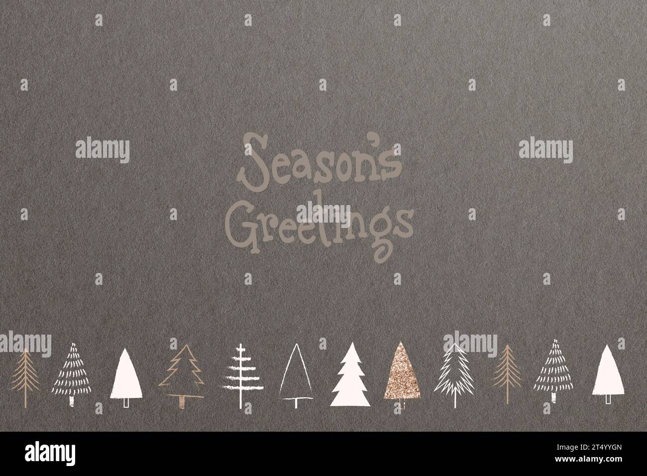 Sfondo con banner di social media minimale con albero di Natale dorato e spazio di design Foto Stock