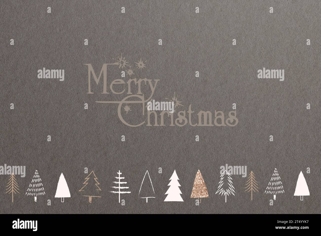 Sfondo con banner di social media minimale con albero di Natale dorato e spazio di design Foto Stock