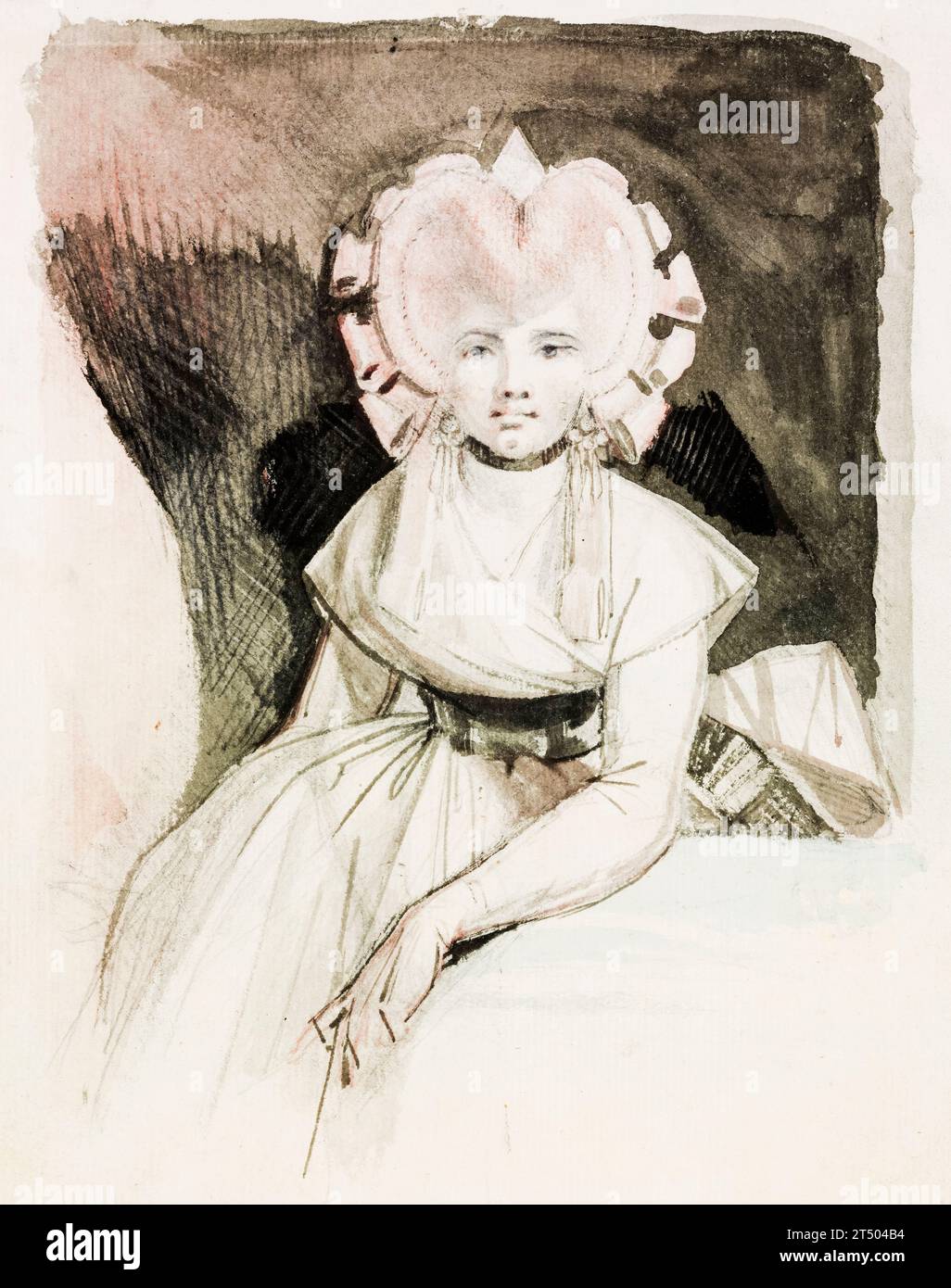 Henry Fuseli, Ritratto della moglie dell'artista, disegno a penna e inchiostro con pittura ad acquerello e matita, 1785-1795 Foto Stock