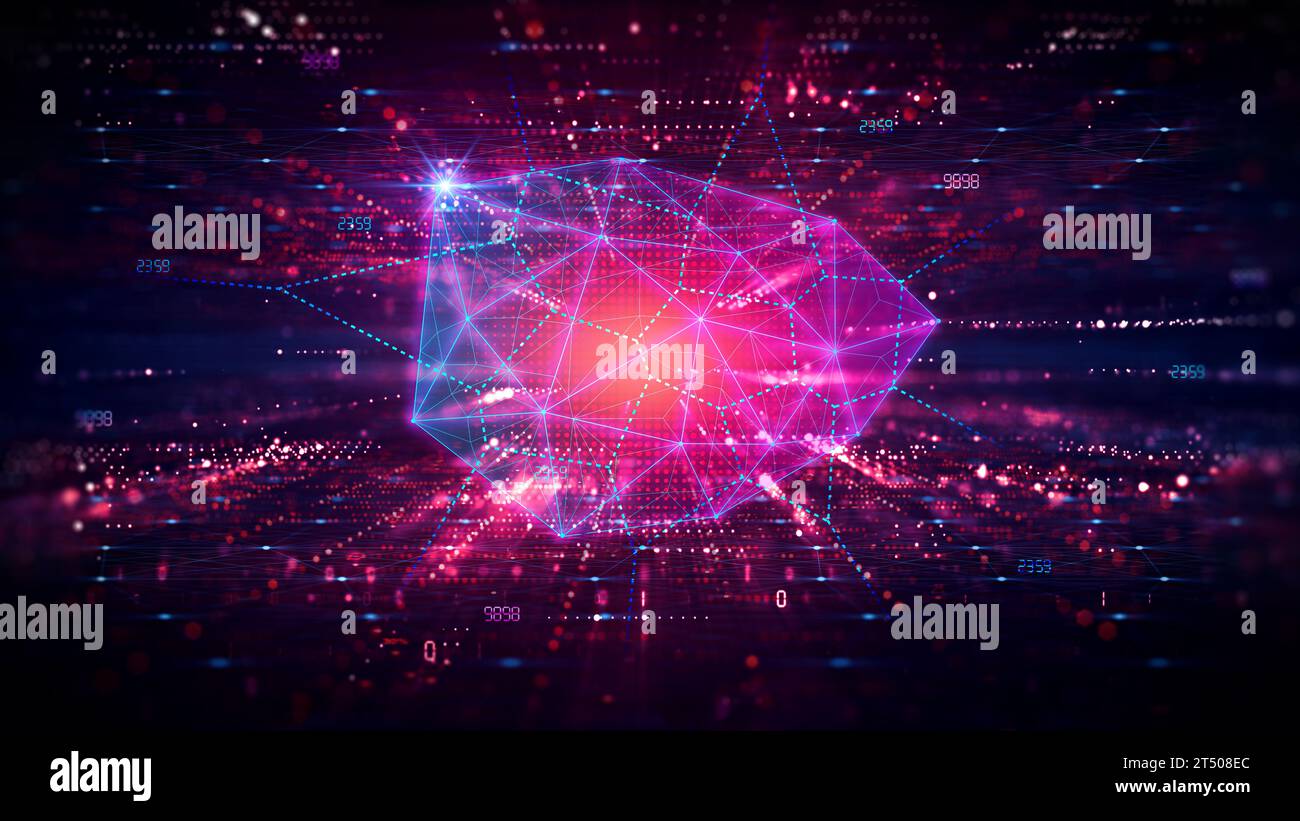 Geometria computazionale - Studio matematico degli algoritmi per l'elaborazione dei dati geometrici - illustrazione concettuale Foto Stock