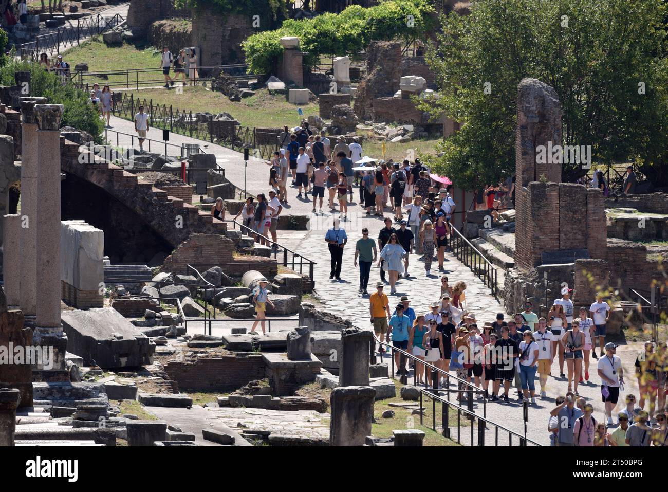 Turisti, foro Romano, Roma, Italia Foto Stock