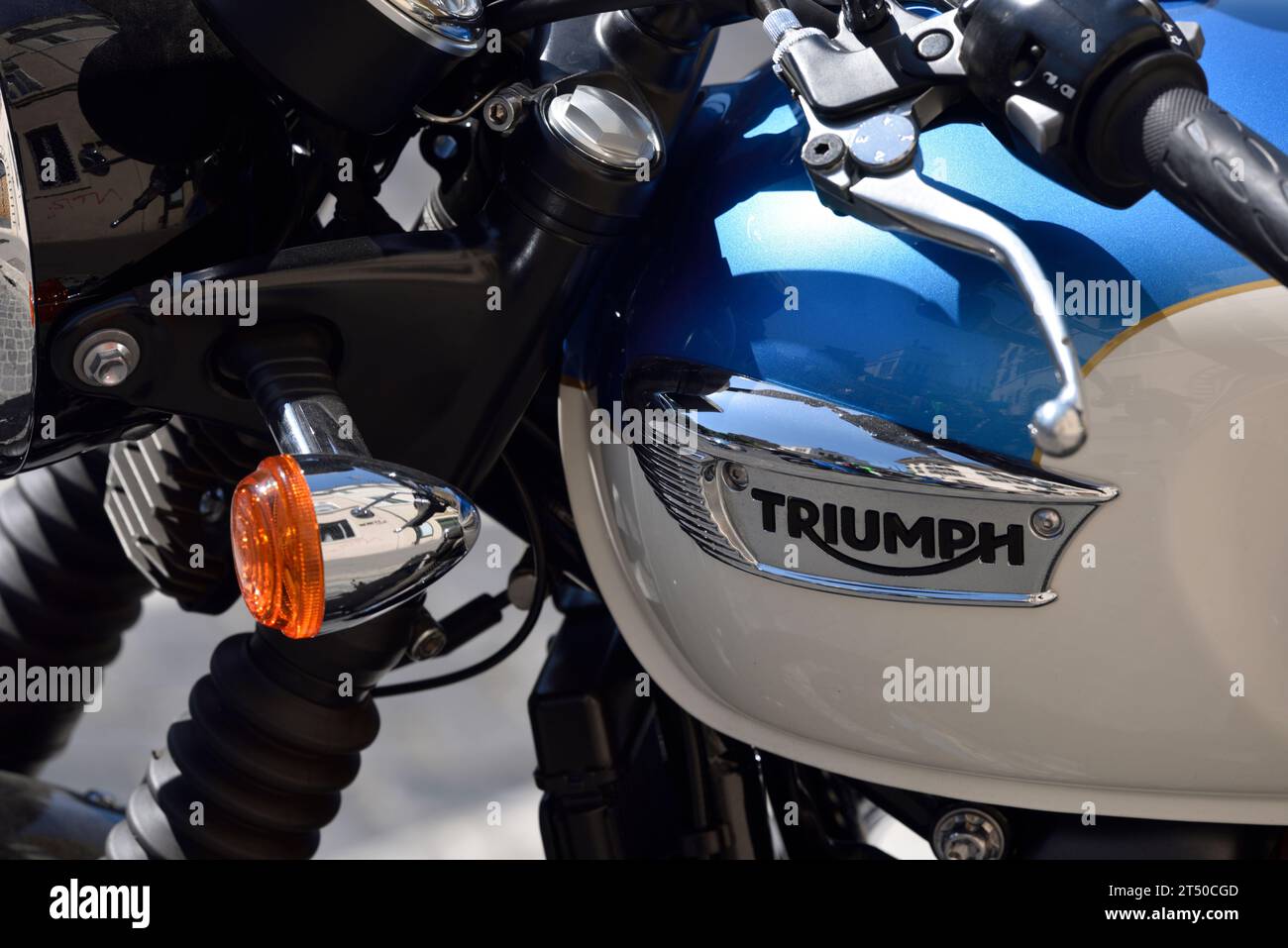 Trionfo motociclo close up Foto Stock