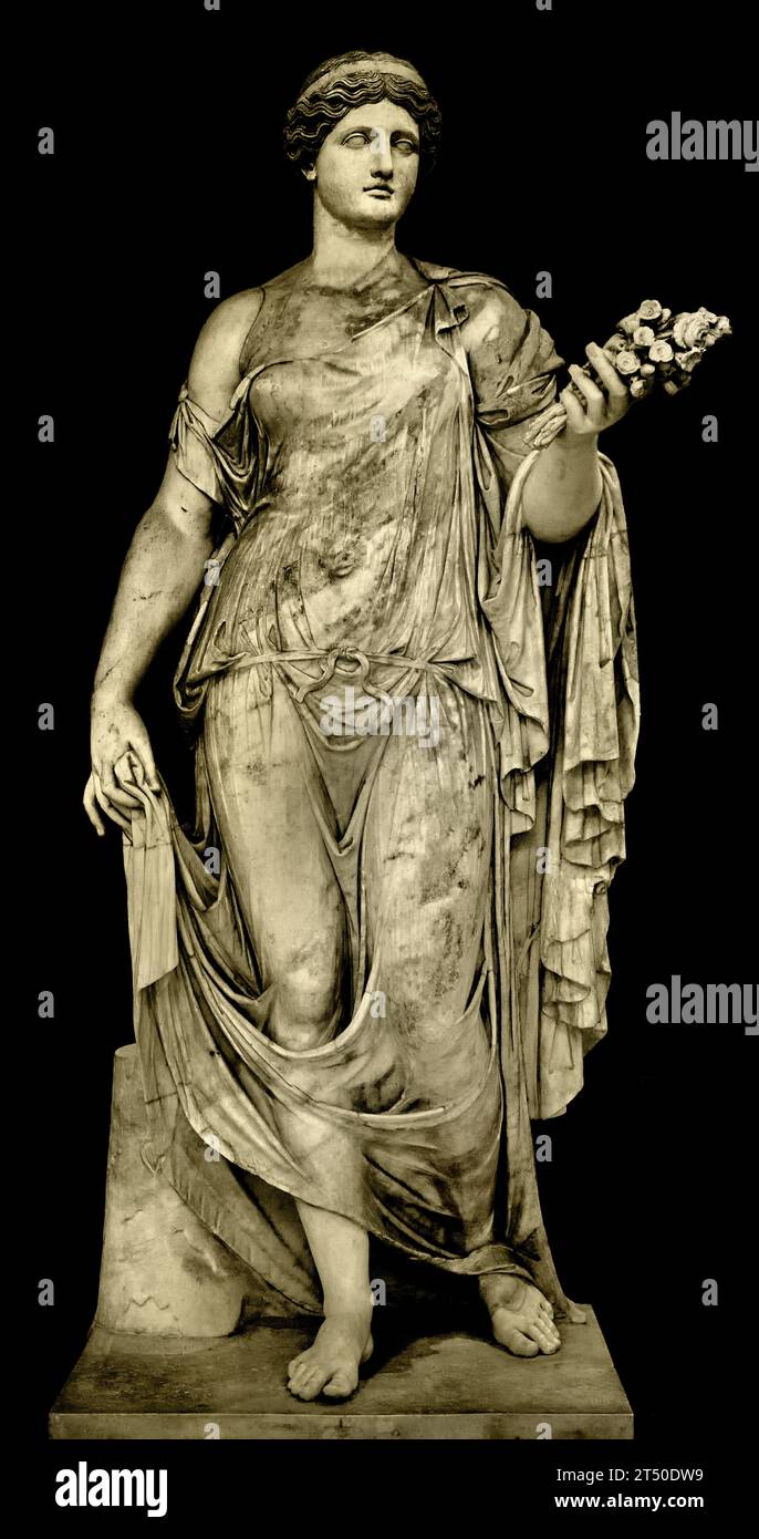 Statua femminile colossale, la Flora Farnese colossale statua femminile, la Flora Farnese (i secolo d.C.) museo Archeologico Nazionale di Napoli Italia. Foto Stock