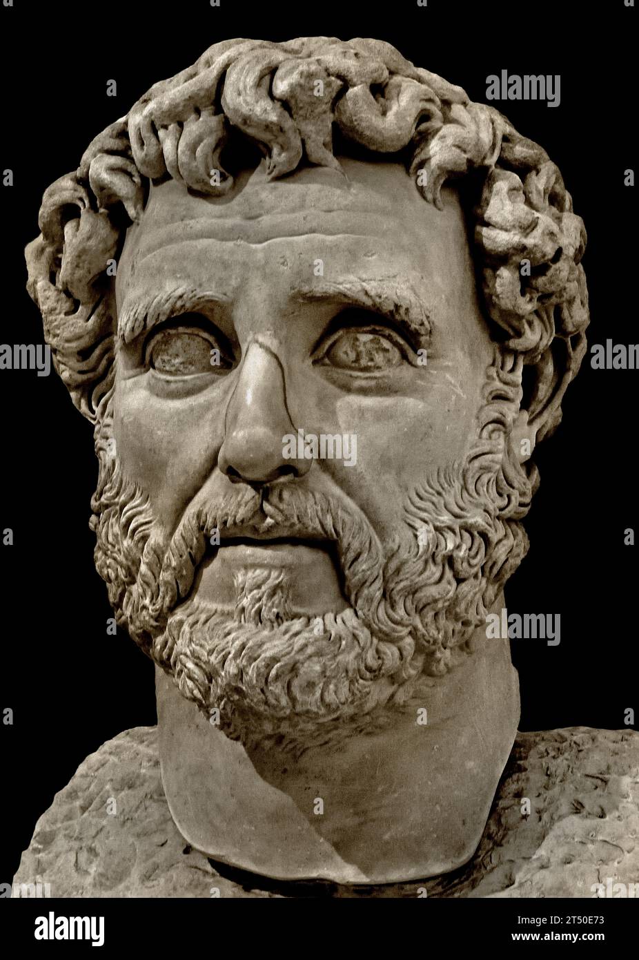 Antonino Pio (86 d.C.-161 d.C.), imperatore romano, dinastia Nerva Antonina, Busto, 138-161 d.C. museo Archeologico Nazionale di Napoli Italia. cinque buoni imperatori Foto Stock