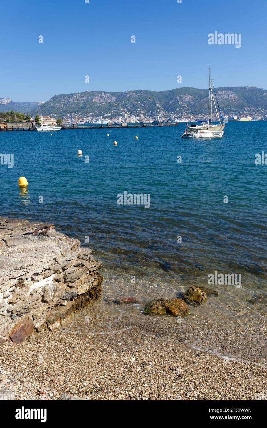 Serie di paesaggi della costa mediterranea, nel comune di la seyne sur mer (Var) nel sud della Francia. Foto Stock