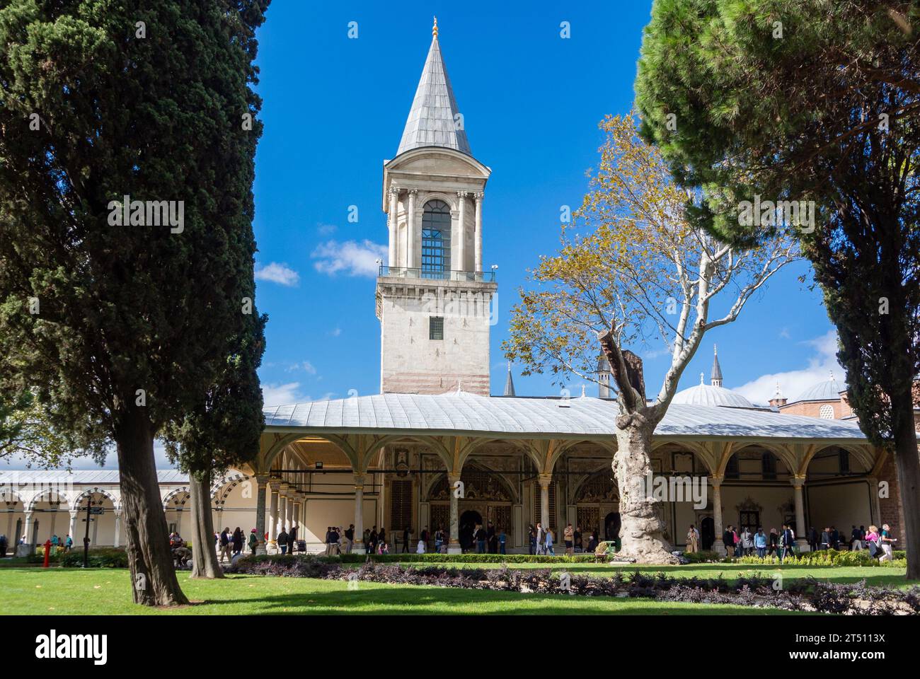 Istanbul, Turchia, Torre di giustizia al Museo del Palazzo Topkapi di Istanbul, solo editoriale. Foto Stock