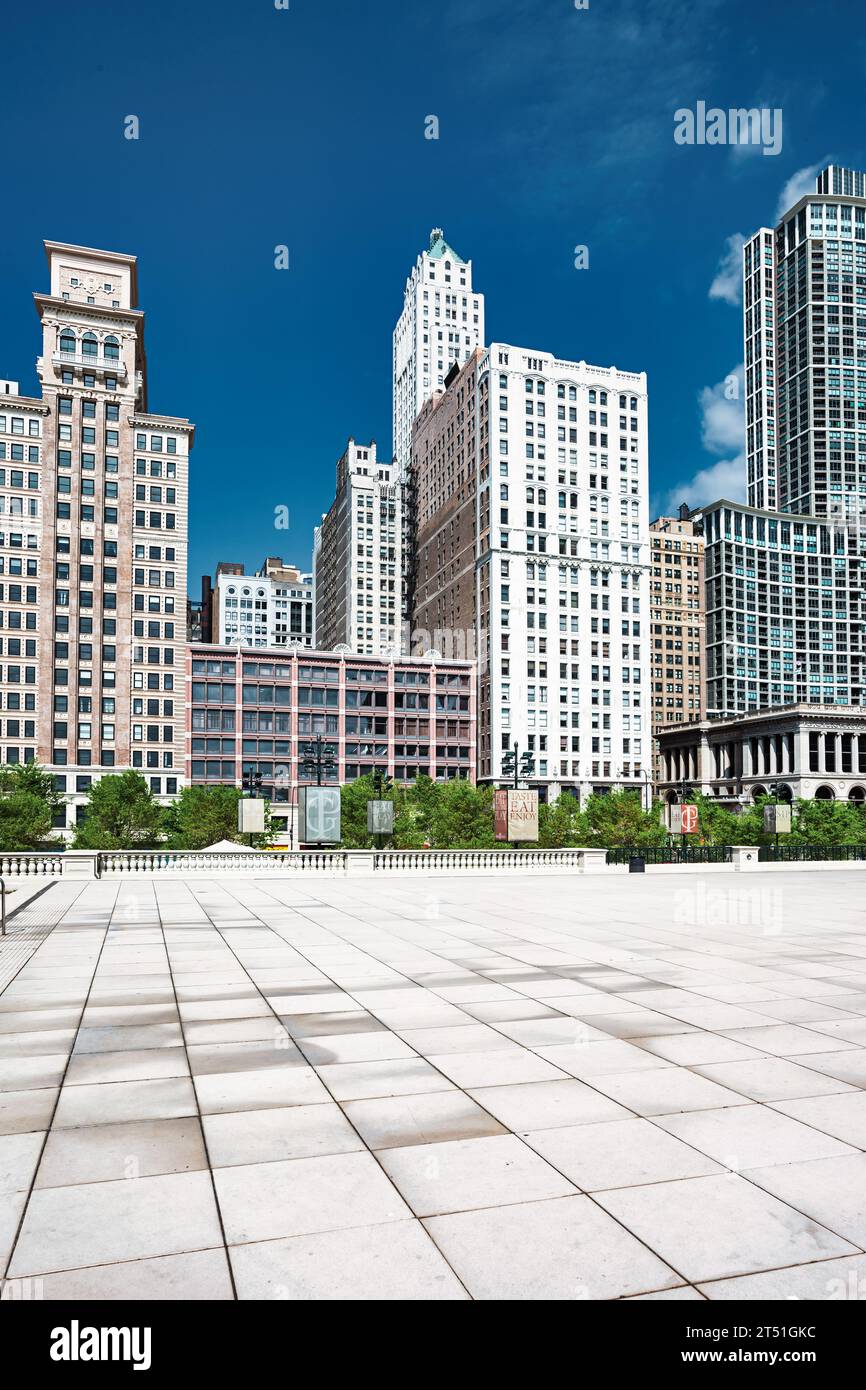Appartamenti e uffici nel centro di Chicago, Stati Uniti. Foto Stock