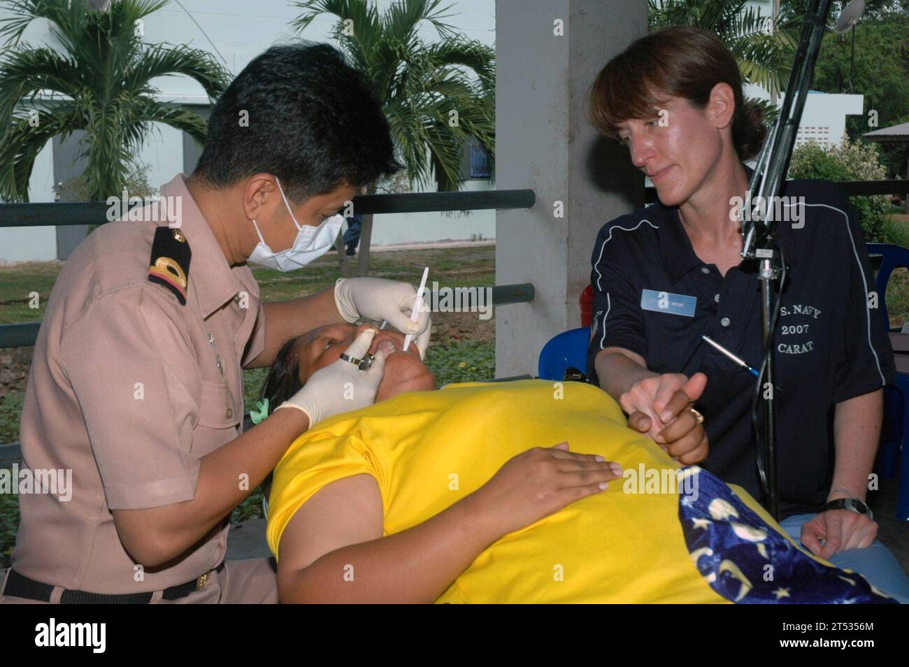 BAN SAMSAN, KARAT 2007 Thailandia, Dental Civil Action Project (DENCAP), Operational Health Support Unit (OHSU), Royal Thai Army Dentist, Thailandia Foto Stock