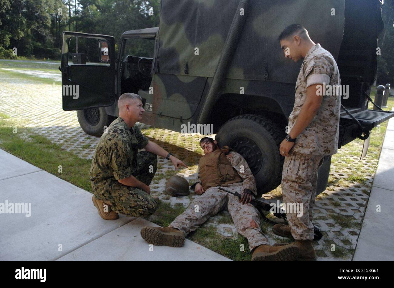 Camp Lejeune, Field Medical Training Battalion-East, FMTB-e, Marines, MCPON, U.S. Navy Foto Stock