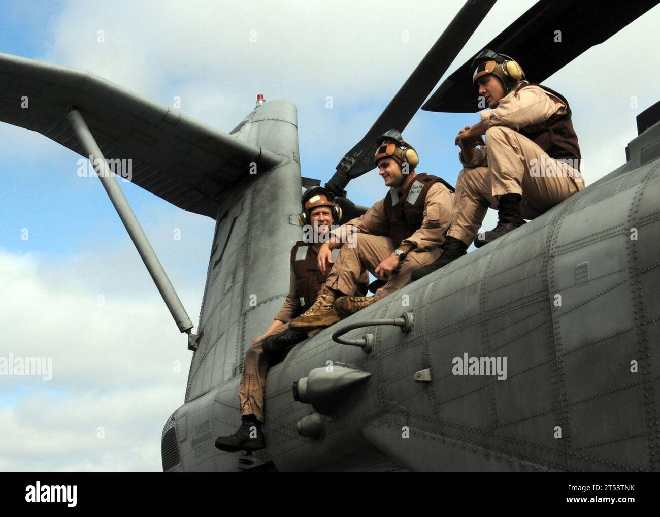 CH-53E, Marine Heavy Helicopter Squadron (HMH) 461, Marines, elicottero Super Stallion, nave d'assalto anfibio USS Wasp (LHD 1) Foto Stock