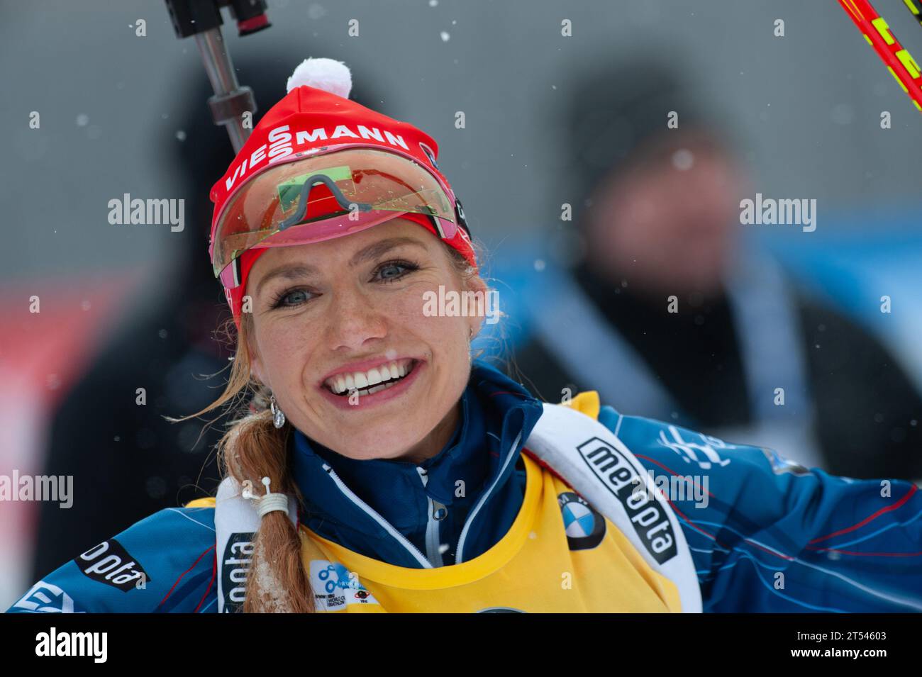 Gabriela Soukalova CZE Ritratto, Ritratto, Biathlon Welt Cup 12,5 KM Massenstart der Frauen in Ruhpolding, Deutschland AM 16.01.2016 Foto Stock