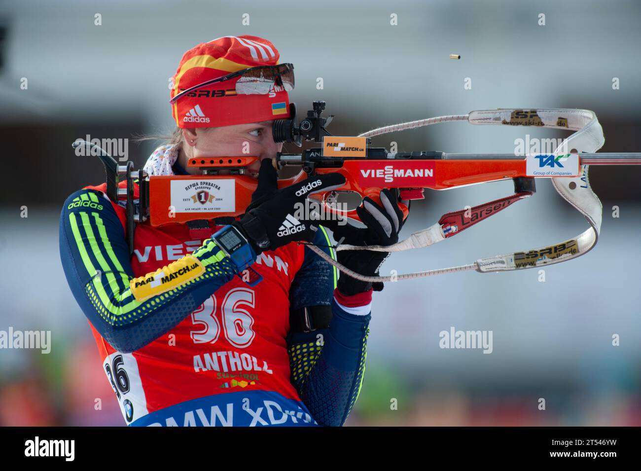 Biathlon Welt Cup 10 KM Verfolgung der Frauen ad Anterselva, Italien am 23.01.2016 Foto Stock