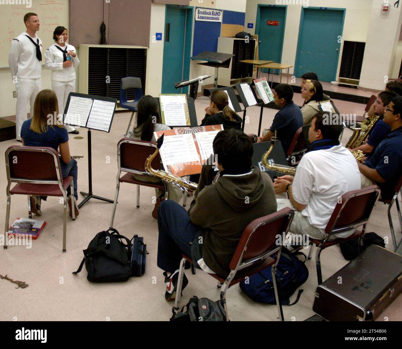 COMREL, G. Holmes Braddock Senior High School, Navy Band, marinai, studenti, U.S. Navy Foto Stock