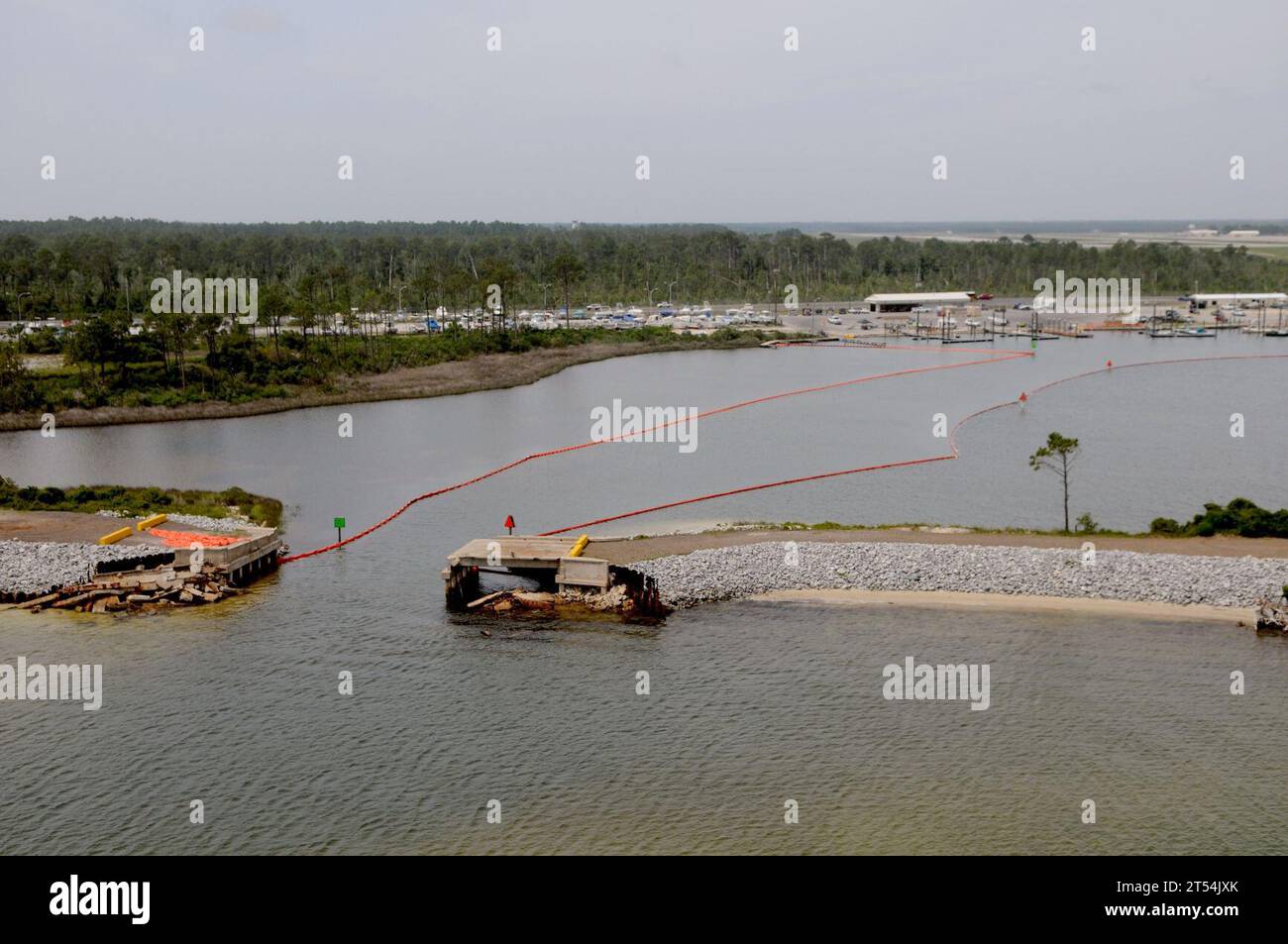 Deepwater Horizon Oil Spill, Flag., boom petrolifero, Pensacola Foto Stock
