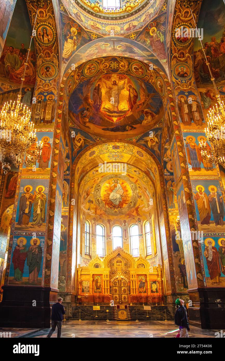 La Chiesa della Resurrezione di Cristo (Chiesa del Salvatore sul sangue versato) è la più bella chiesa ortodossa di San Pietroburgo. Interno, de Foto Stock