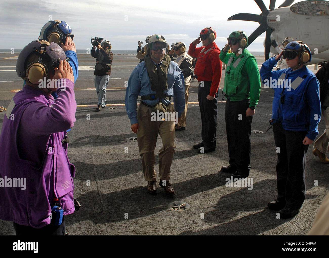 Donald Winter, esercitazione congiunta della task force, Segretario della Marina, USS Abraham Lincoln (CVN 72) Foto Stock
