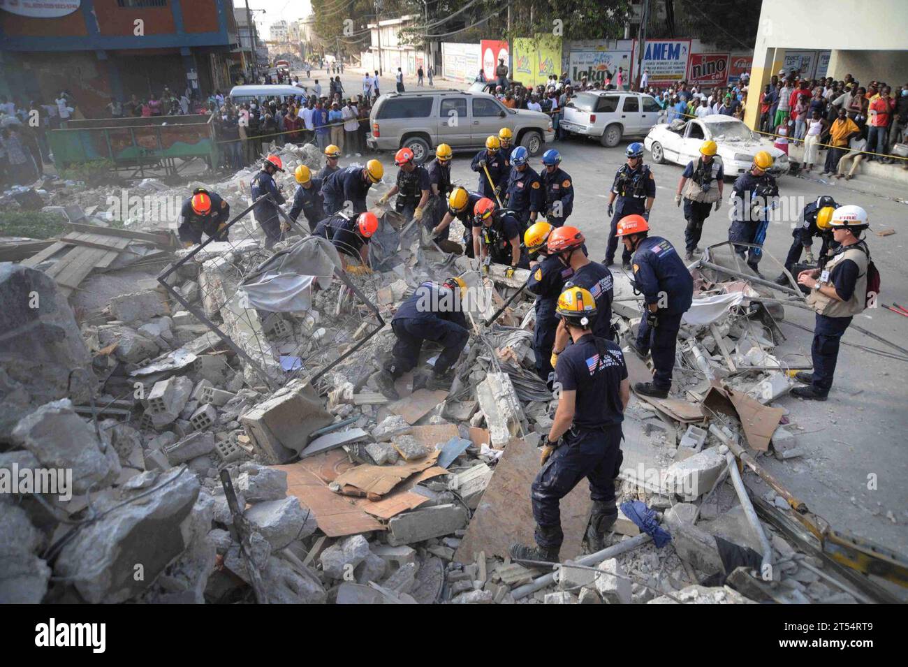 Earthquake Relief, Haiti, Port-au-Prince, Search and Rescue Foto Stock