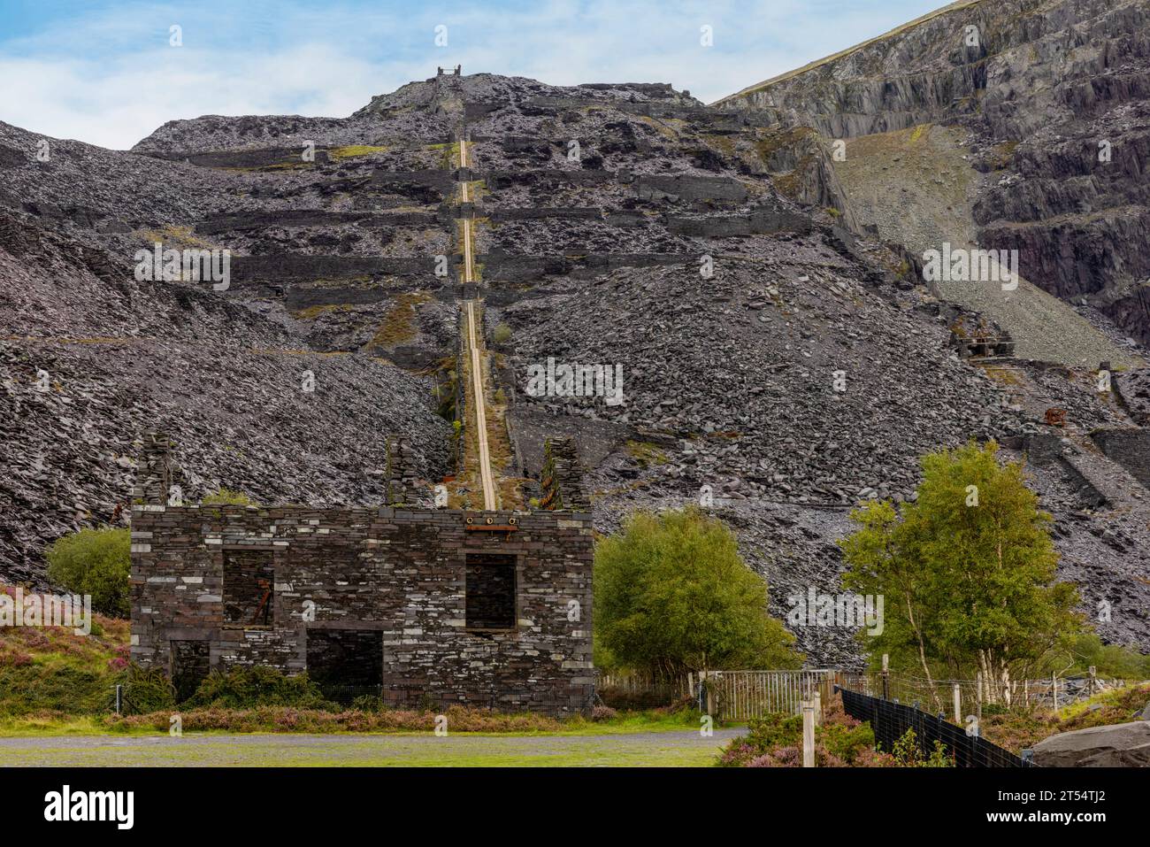 La cava di ardesia di Dinorwic è un'ex cava di ardesia in Galles, ora patrimonio dell'umanità dell'UNESCO. Foto Stock
