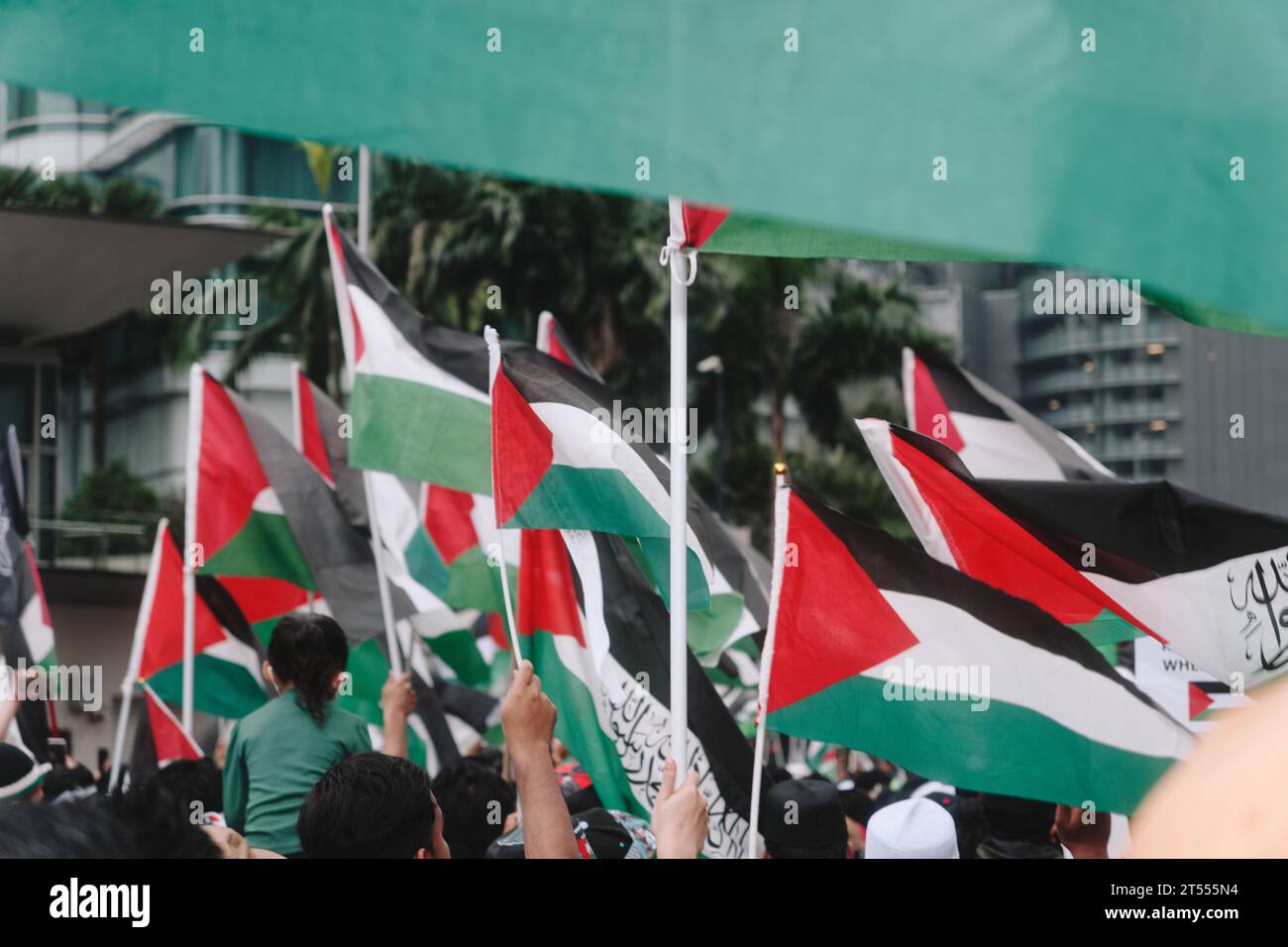 Raduno pro Palestina a Kuala Lumpur, Malesia Foto Stock