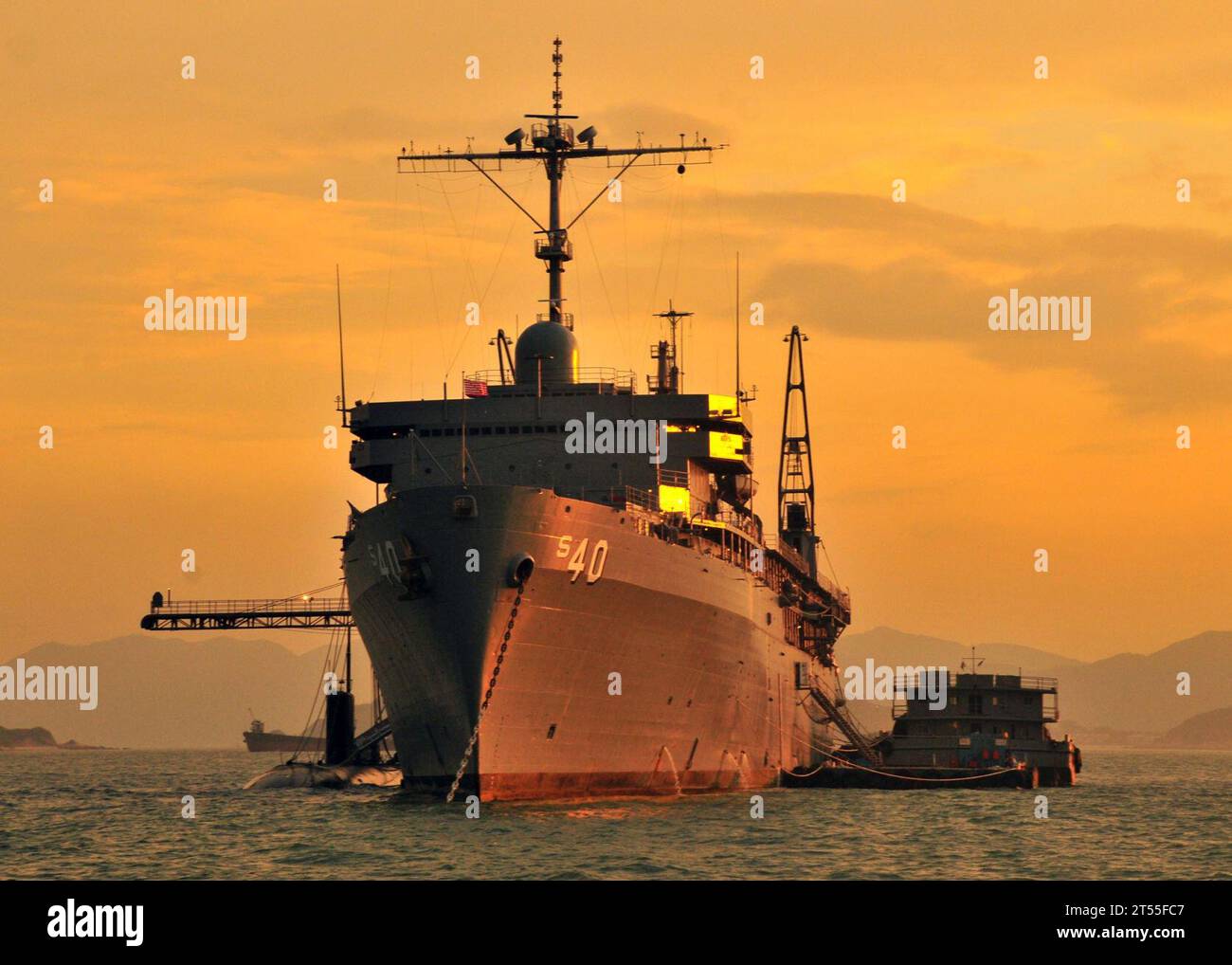 Hong Kong, sottomarino, sottomarino, Marina degli Stati Uniti, CAVO USS FRANK (AS 40), USS Hampton (SSN 767) Foto Stock