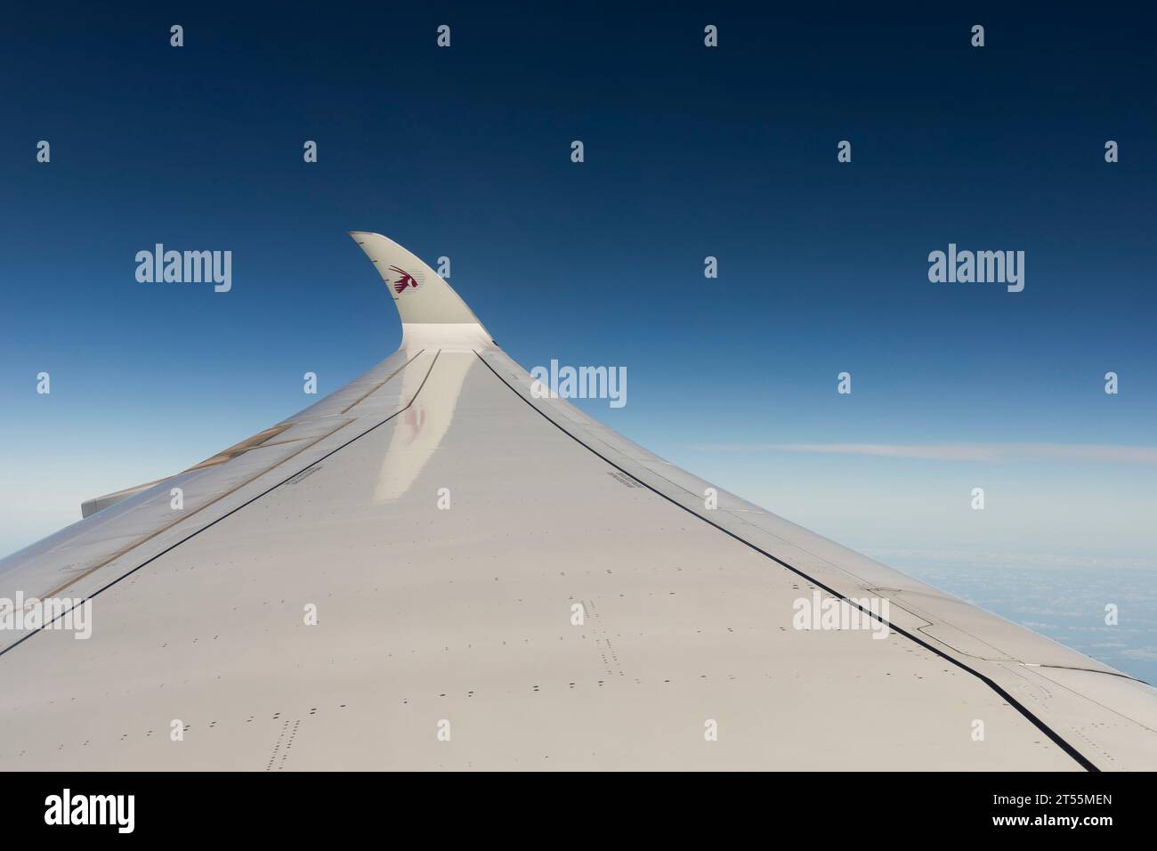 Punta alare A350 Qatar Airways Foto Stock